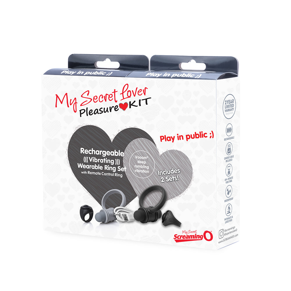Screaming O My Secret Lover Kit – Rechargeable Vibrating Rings – Multi