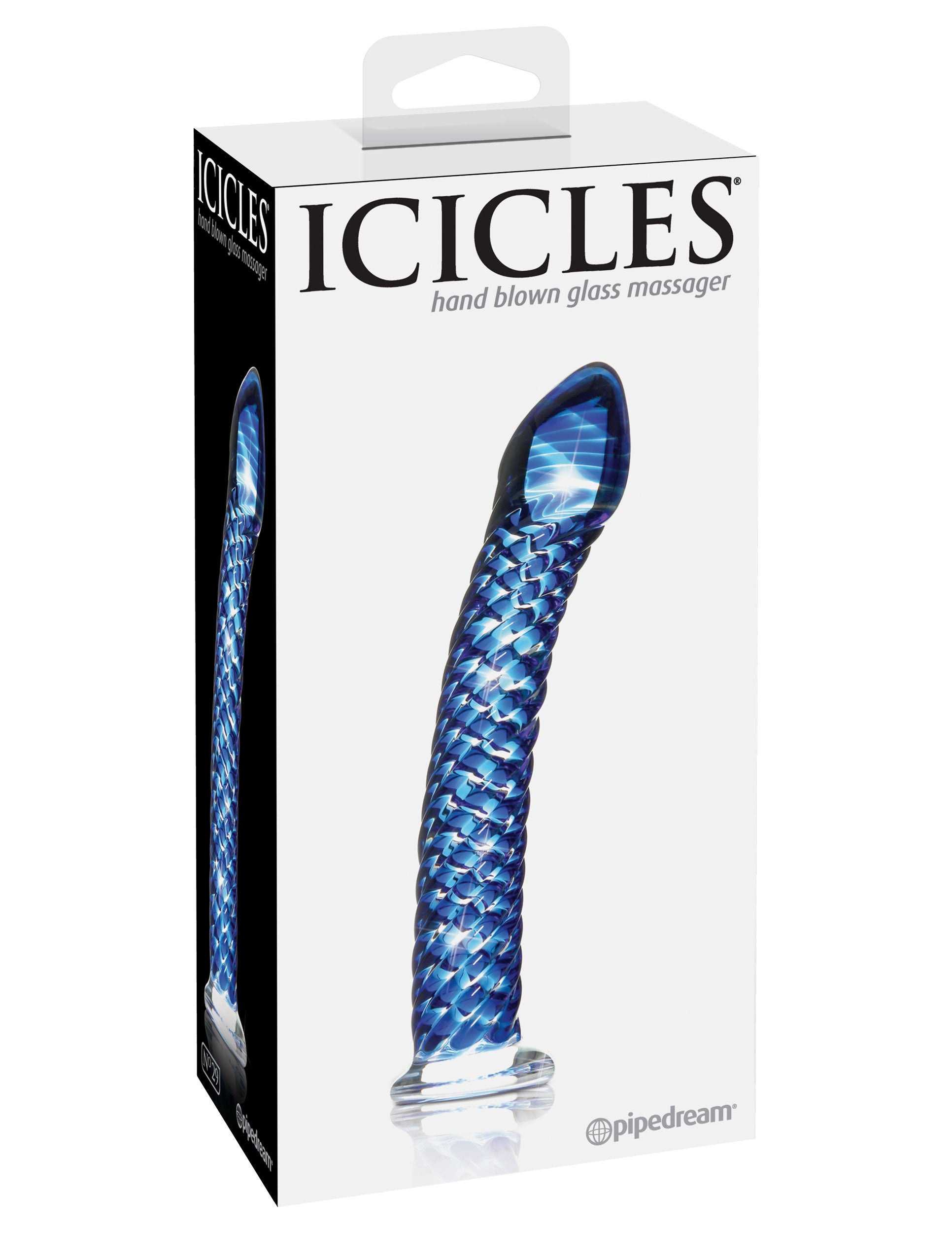 Pipedream Icicles No. 29 Glass Massager - Blue - Hand-Blown Design