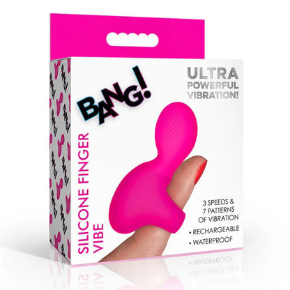 XR Brands Silicone Finger Vibe – Pink – Multi-Speed Waterproof Vibrator