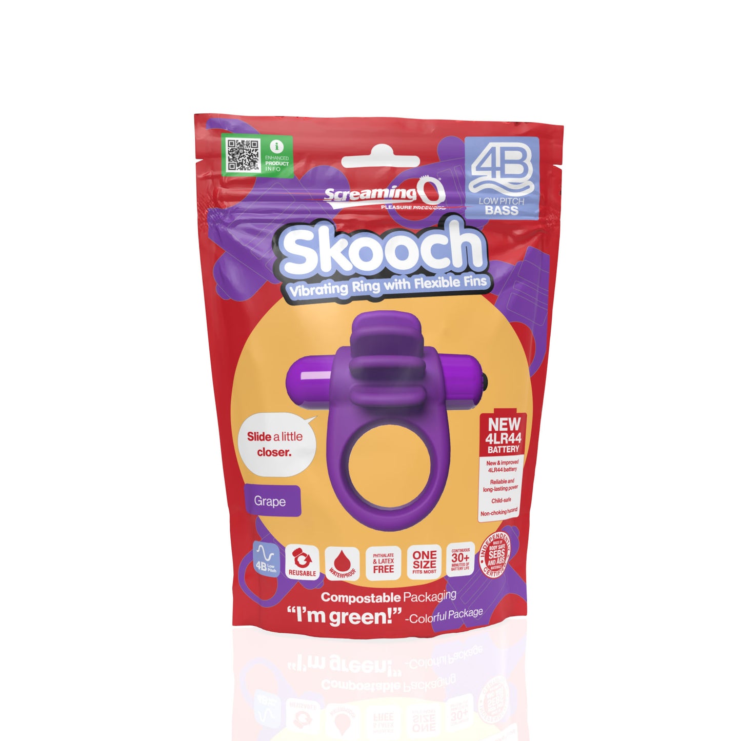 Screaming O 4B Skooch Vibrating Cock Ring – Purple