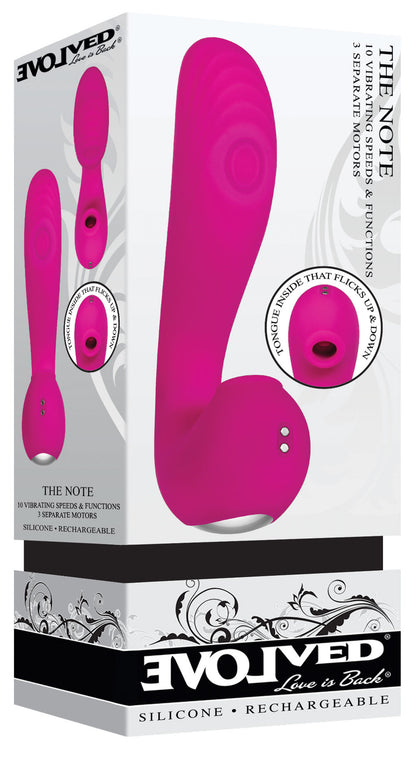Evolved Novelties The Note Musical Note-Shaped Vibe with G-Spot and Clitoral Stimulation – Pink