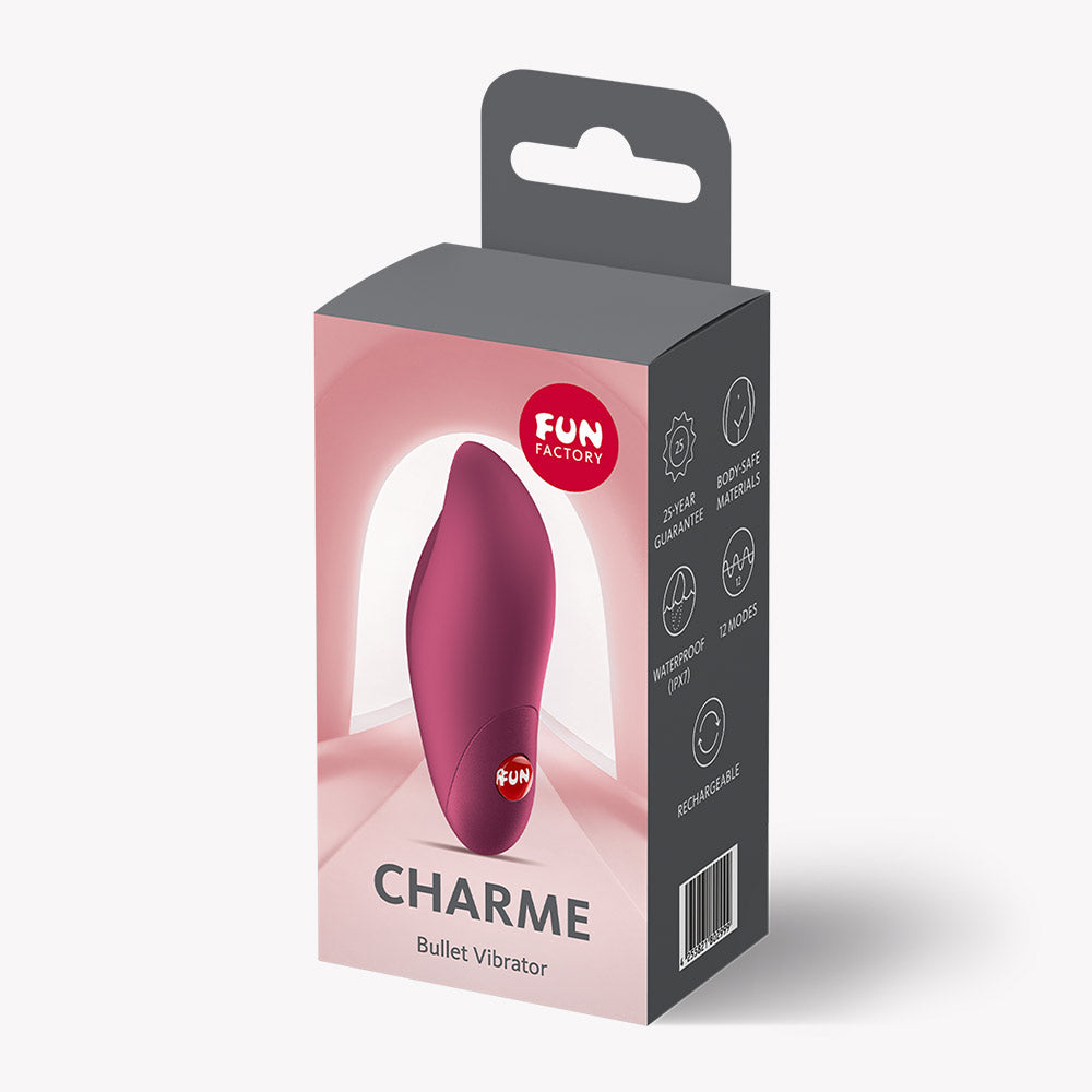 Fun Factory Charme Bullet Vibrator – Wine Red – Waterproof and Rechargeable