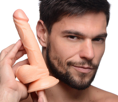 Pop Pecker 6.5 Inch Dildo with Balls - Beige