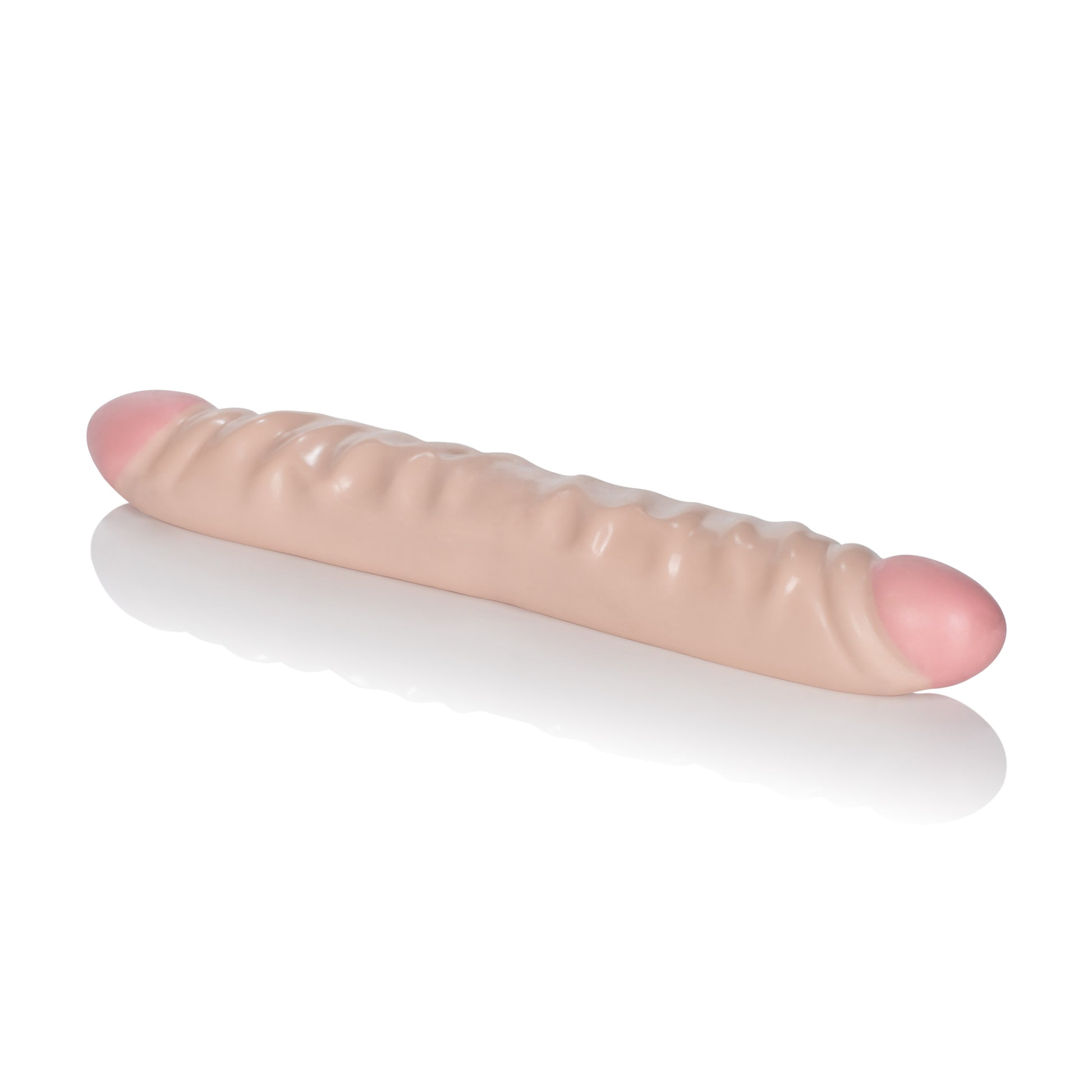 CalExotics Ivory 12 Inches Veined Double Dong – Beige