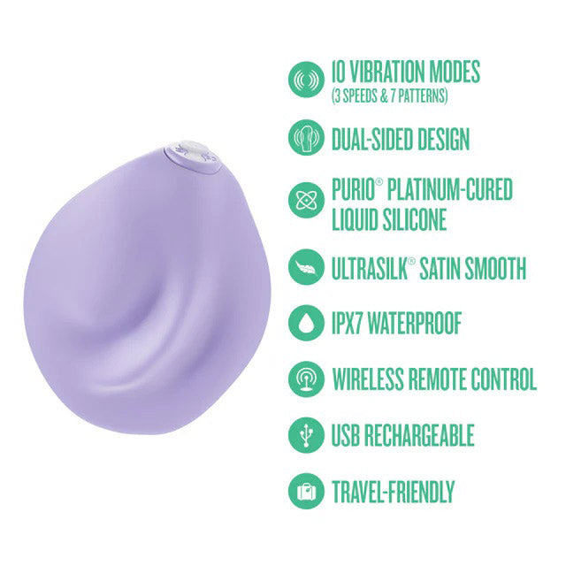 Urself PulsePad Dual-Sided Vibrator with Wireless Remote – Lavender