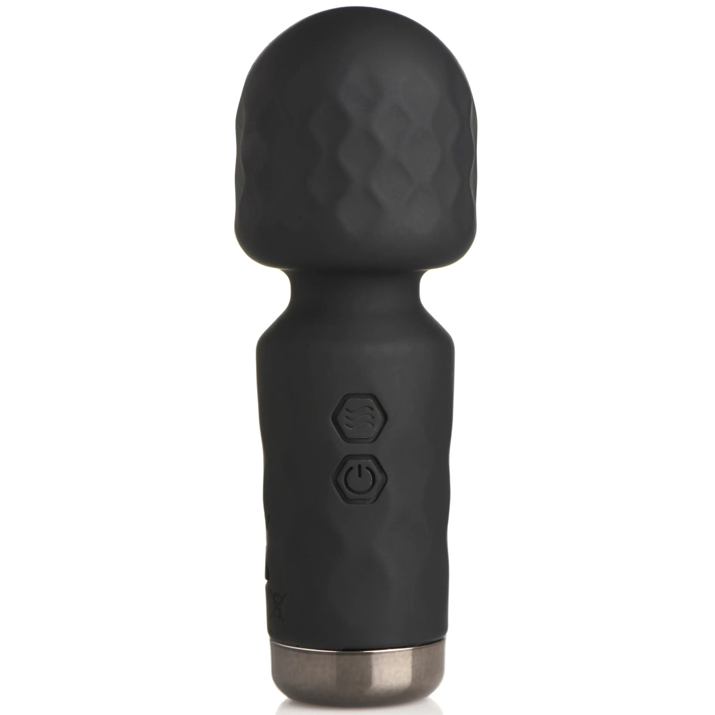 XR Brands 10x Mini Silicone Wand - Black - Waterproof Rechargeable Vibrator