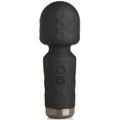 XR Brands 10x Mini Silicone Wand - Black - Waterproof Rechargeable Vibrator