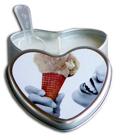 Earthly Body Edible Heart Candle – Vanilla – 4 Oz – 3-in-1 Massage Oil