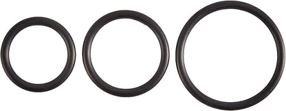 Spartacus Rubber Cock Ring Set – Black – 3 Rings with Various Sizes