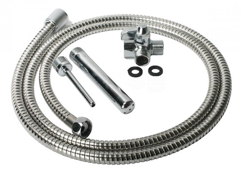 XR Brands Metal Deluxe Shower System with Dual Nozzles and 6-Foot Hose - Silver