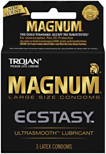Trojan Magnum Ecstasy Lubricated Condoms – Comfort Fit, Larger Size