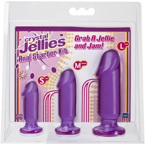 Doc Johnson Crystal Jellies Anal Starter Kit - Purple - Beginner-Friendly
