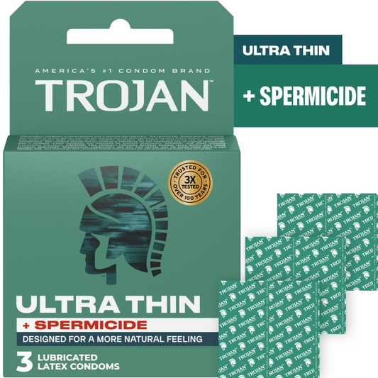 Trojan Ultra Thin Armor Condoms with Spermicidal Lubricant - 3 Pack