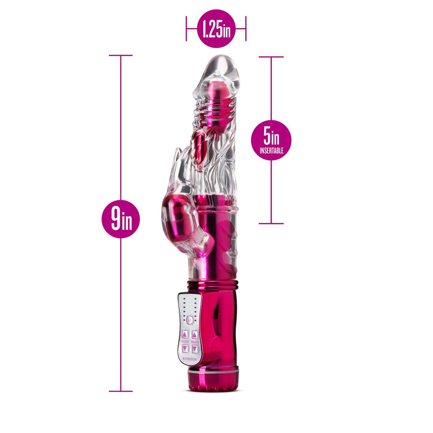 Blush Sexy Things Frisky Rabbit Vibrator - Pink - Multi-Function with Gyration and Vibration