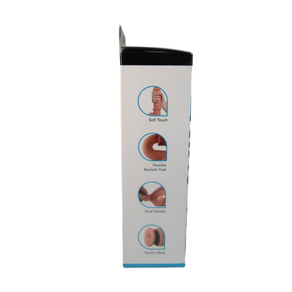 Real Skin 9" Dual Layer Dildo - Dark Brown - Bendable and Realistic