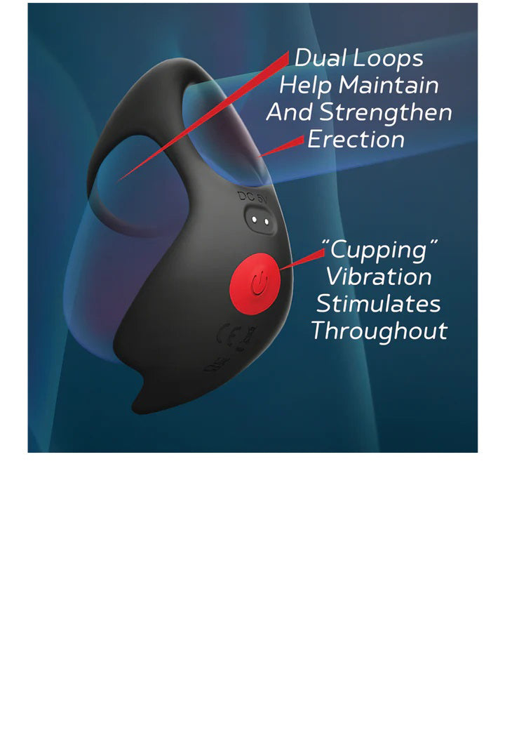 Red Dot V3 Vibrating Cock Ring with Remote – Black/Red