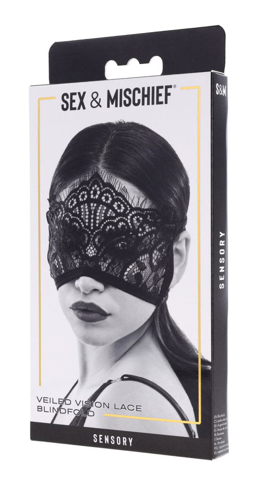 Sportsheets Veiled Vision Lace Blindfold – Black