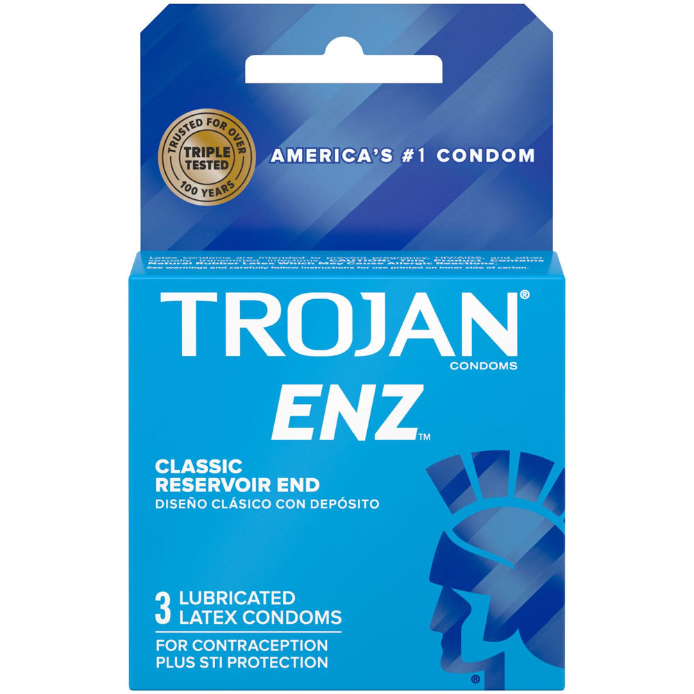 Trojan ENZ Lubricated Condoms - Premium Quality Latex - 3 Pack