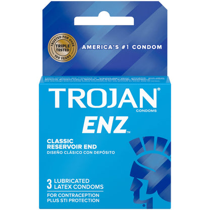 Trojan ENZ Lubricated Condoms - Premium Quality Latex - 3 Pack