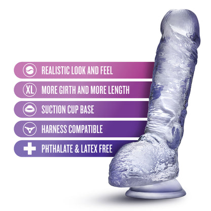 Blush B Yours Plus Mount n' Moan Dildo - Clear - G-Spot and P-Spot Stimulation
