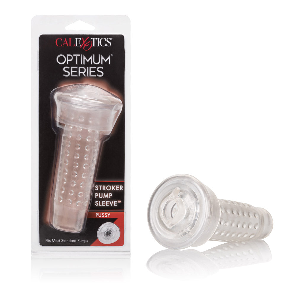 CalExotics Optimum Series Stroker Pump Sleeve – Clear, Mouth-Shaped