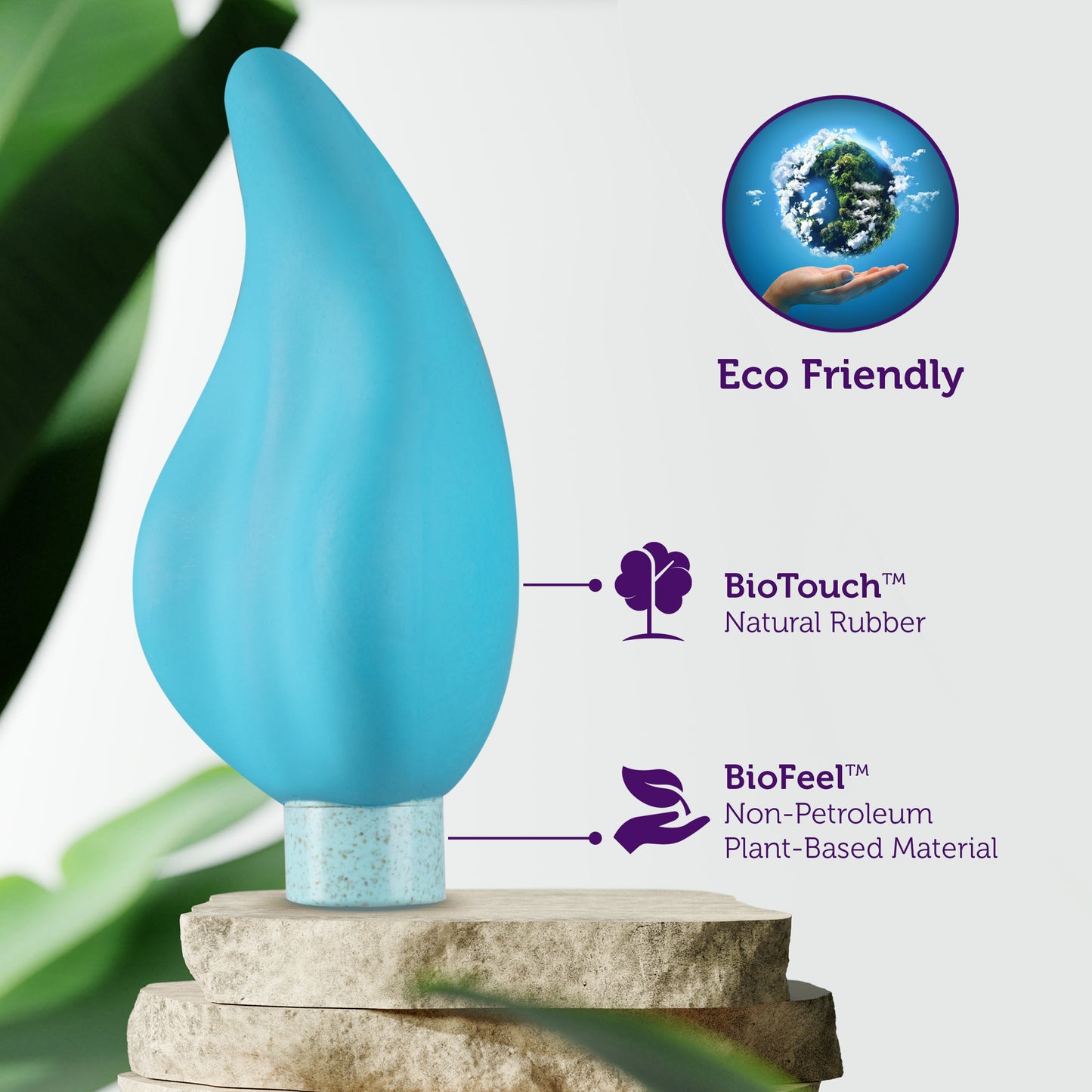 Gaia Eco Caress - Rechargeable Vibrator with 10 Vibrating Modes - Aqua