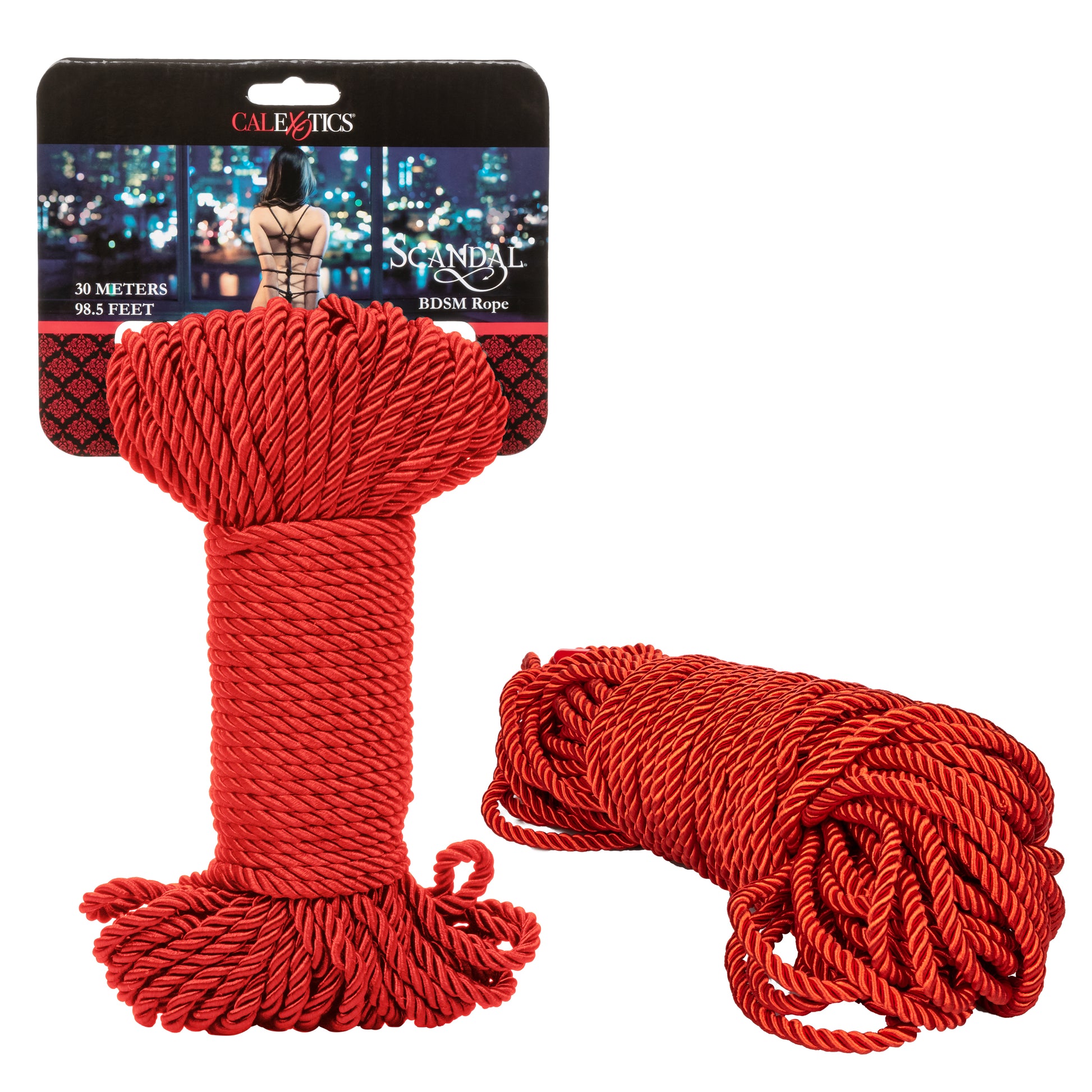 CalExotics Scandal BDSM Rope - 98.5ft Red Shibari Rope