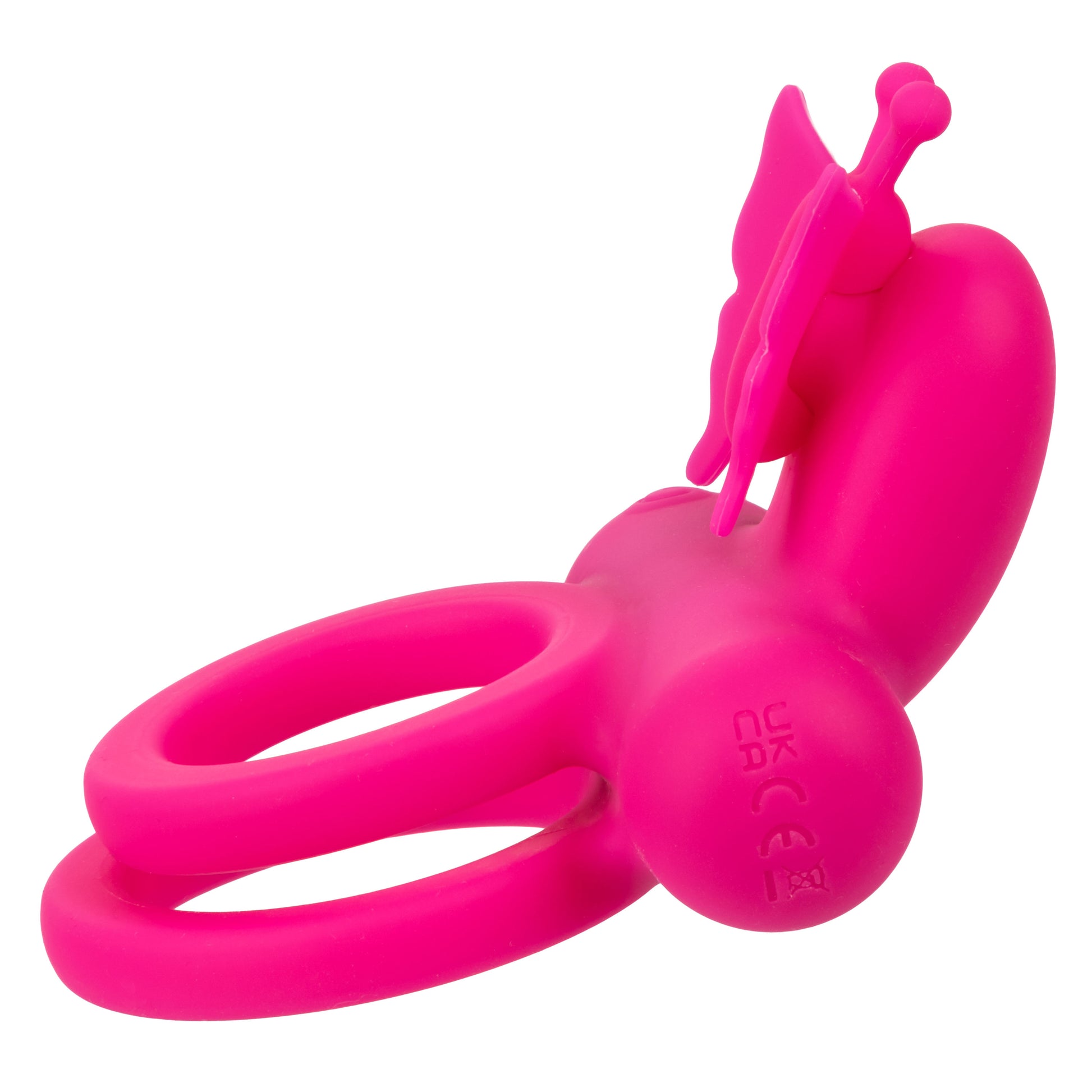 CalExotics Silicone Rechargeable Dual Butterfly Ring – Pink