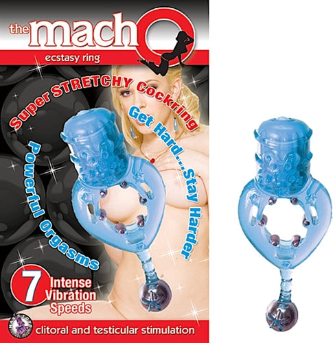 Nasstoys Macho Ecstasy Ring – Blue, Multi-Speed Vibrating Cockring