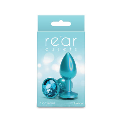NS Novelties Rear Assets Iridescent Teal Anal Toy - Small - Chrome-Plated