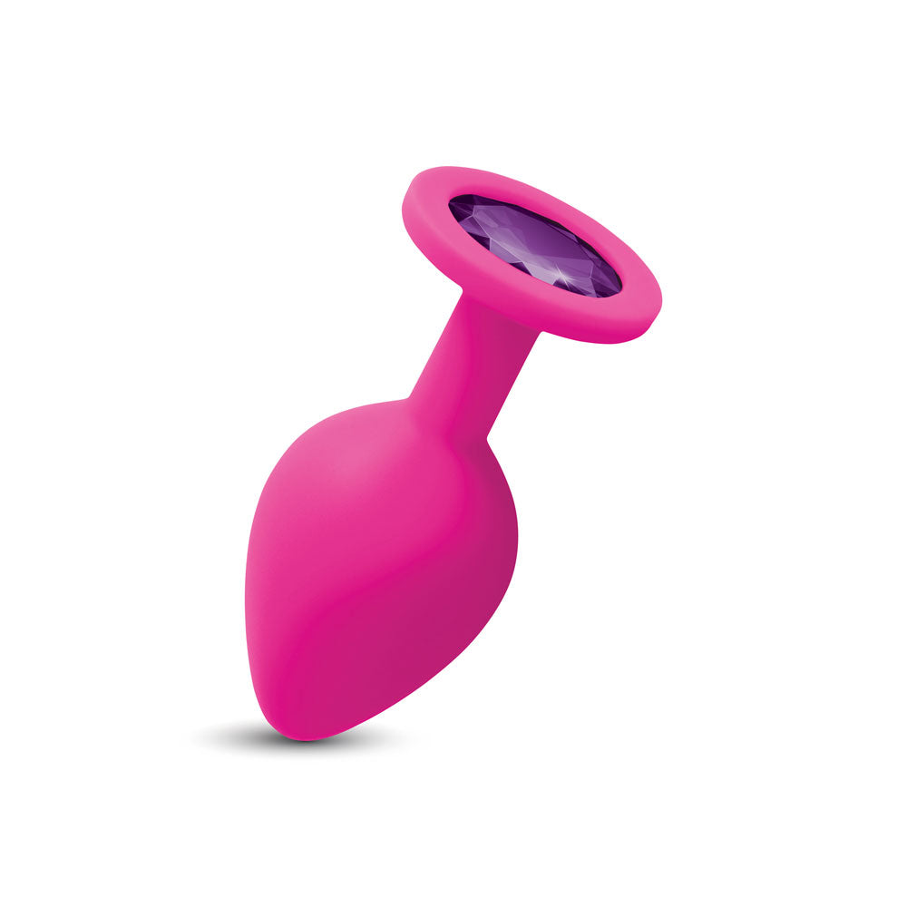 Gemma Purple Gem Pink Silicone Medium Anal Plug - Tapered Design