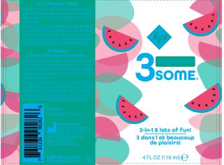 I.D. Lubricants 3some 3-in-1 Lubricant - Watermelon Flavor - 4 Fl. Oz.