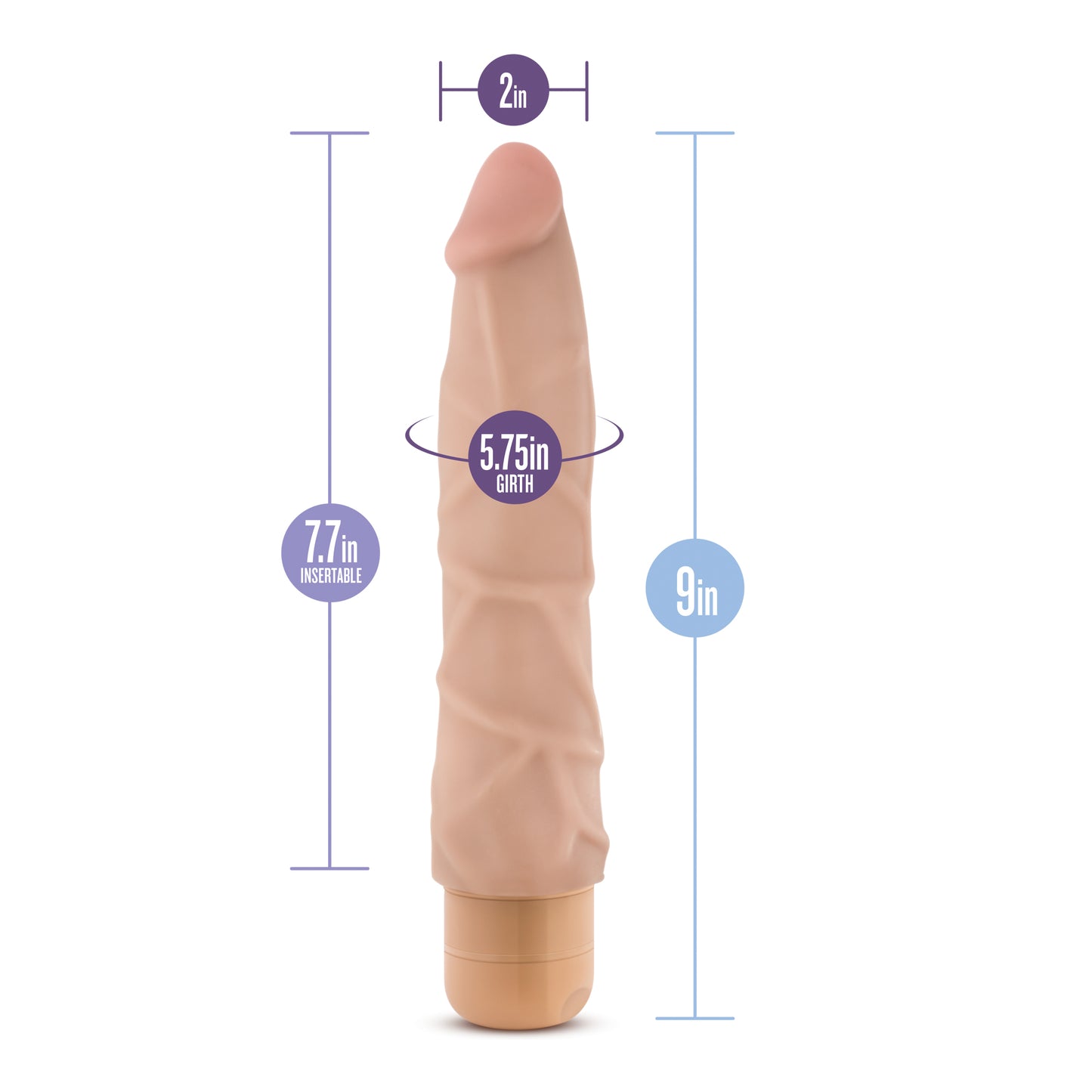Dr. Skin Vibe #1 - 9-Inch Vibrator with Multi-Speed Vibration - Beige