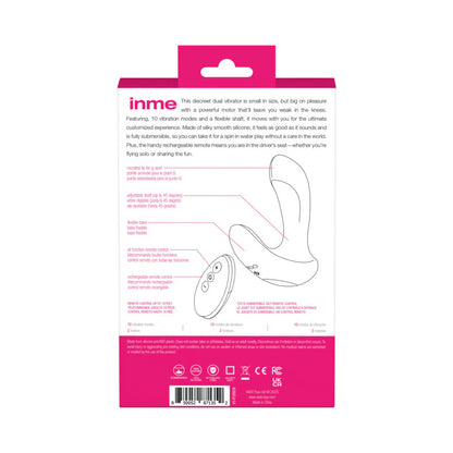 INME Rechargeable Dual Vibrator with Remote - Pink