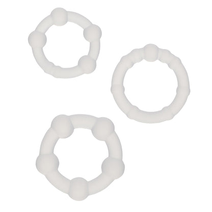 CalExotics Alpha Liquid Silicone Beaded Rings – Clear – Set of 3 Enhancers