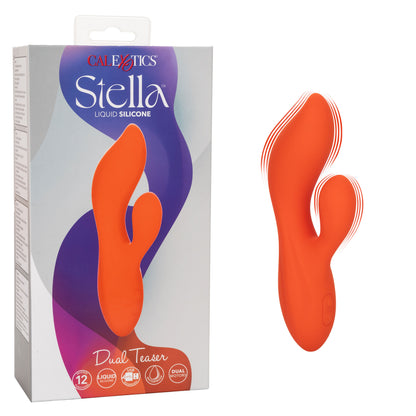CalExotics Stella Liquid Silicone Dual Teaser - Orange - G-Spot and Clitoral Stimulation