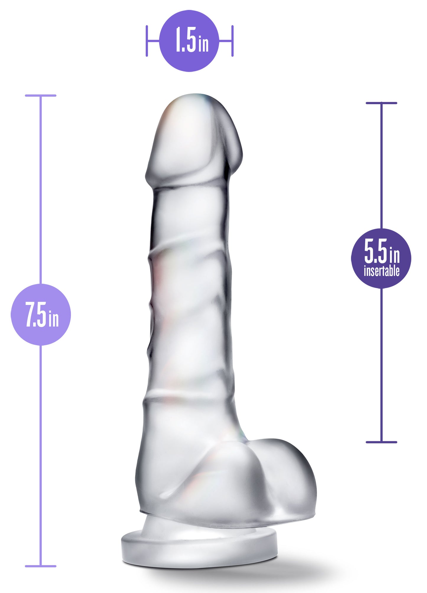 Blush B Yours Diamond Quartz Dildo with Suction Cup Base - Clear