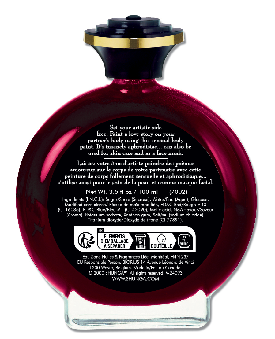 Shunga Edible Body Paint - Strawberry Wine Flavor - 3.5 Fl. Oz.
