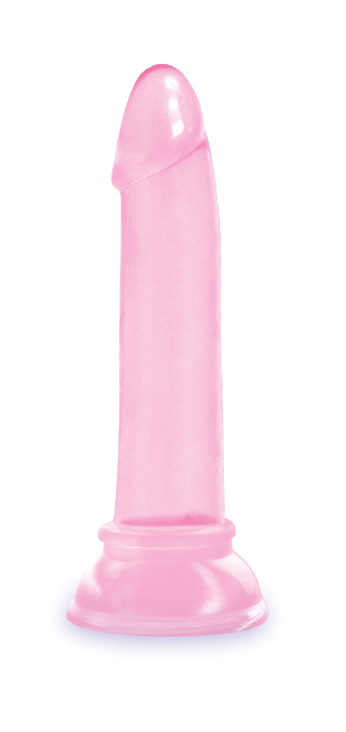 Icon Brands Diclet's 7 Inch Jelly Dong - Pink - Realistic and Bendable with Suction Cup