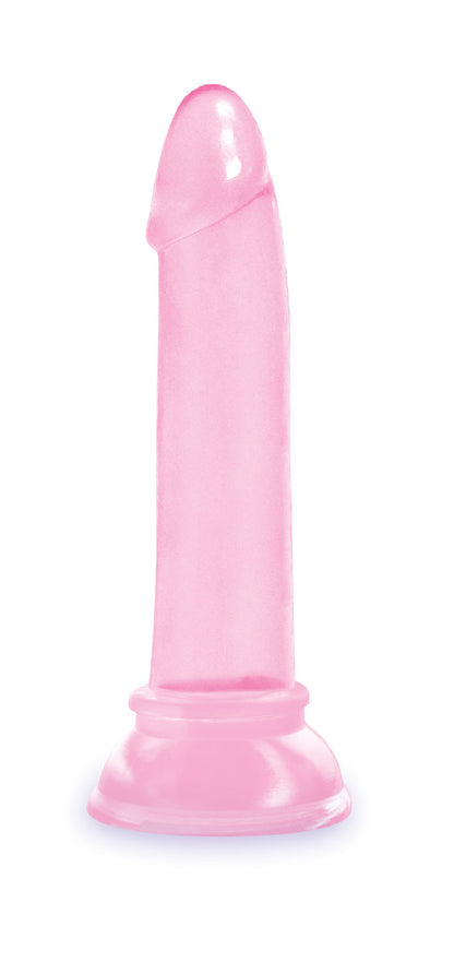 Icon Brands Diclet's 7 Inch Jelly Dong - Pink - Realistic and Bendable with Suction Cup