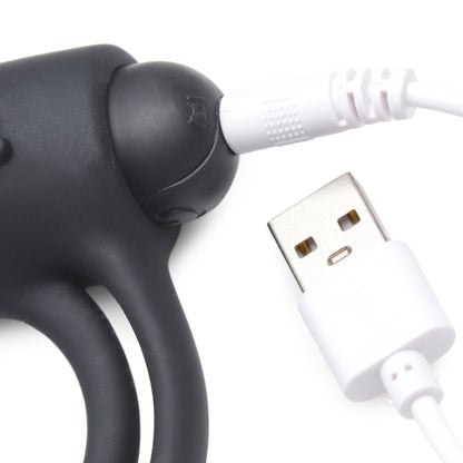 Bang Silicone Cock Ring and Bullet with Remote Control - Black