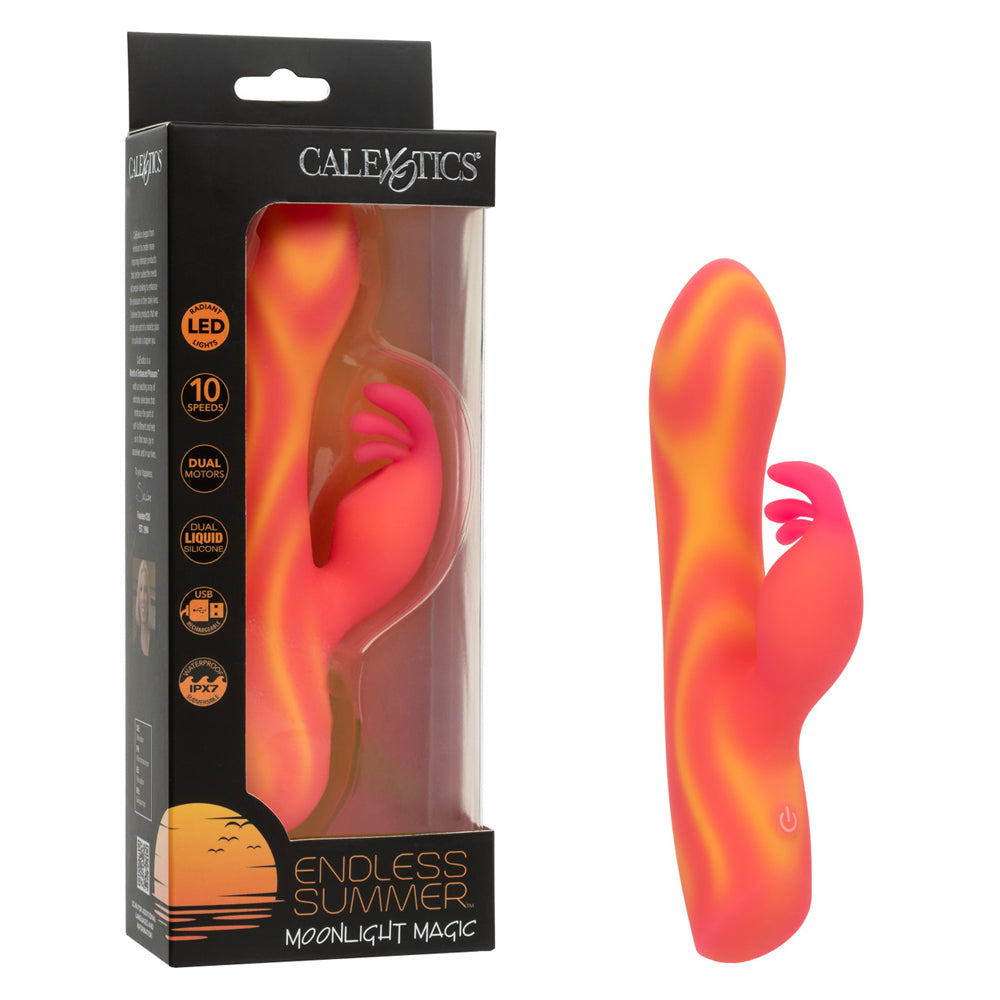 CalExotics Endless Summer Moonlight Magic Dual-Motor Rabbit Vibrator, Rechargeable, Orange
