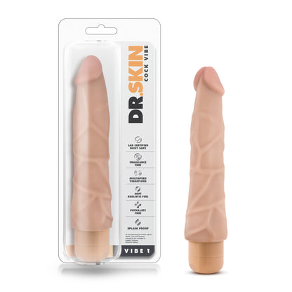 Dr. Skin Vibe #1 - 9-Inch Vibrator with Multi-Speed Vibration - Beige