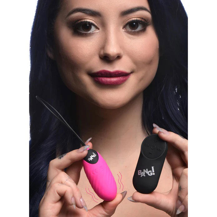 XR Brands 28x Swirl Silicone Egg Vibrator – Pink – Waterproof and Rechargeable