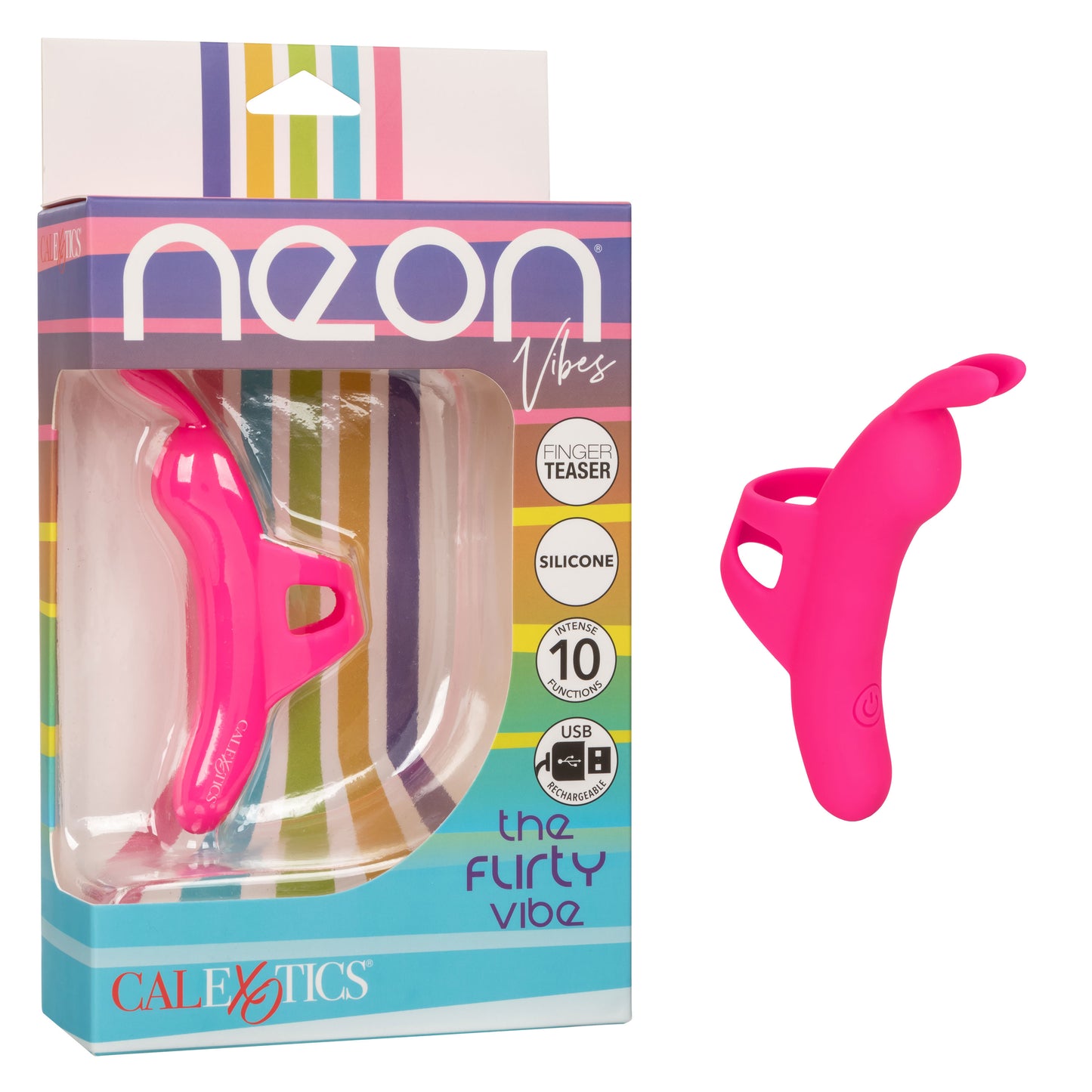 CalExotics The Flirty Vibe Finger Vibrator with 10 Functions – Pink