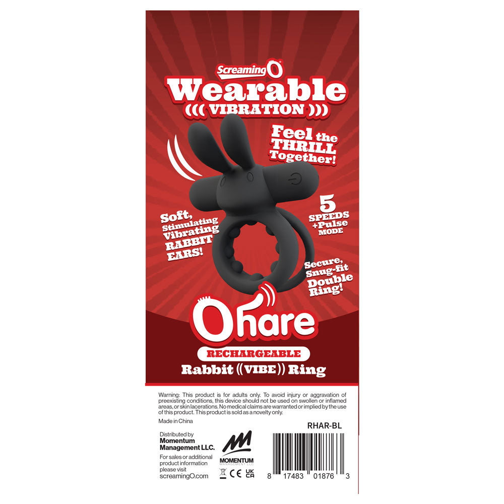 Screaming O Rechargeable Ohare - Waterproof Vibrating Bullet - Black