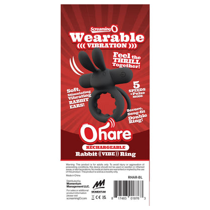 Screaming O Rechargeable Ohare - Waterproof Vibrating Bullet - Black
