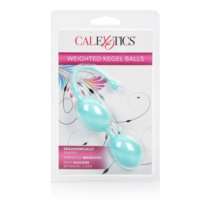 CalExotics Weighted Kegel Balls - Teal, Ergonomic Design for Comfortable Exercises