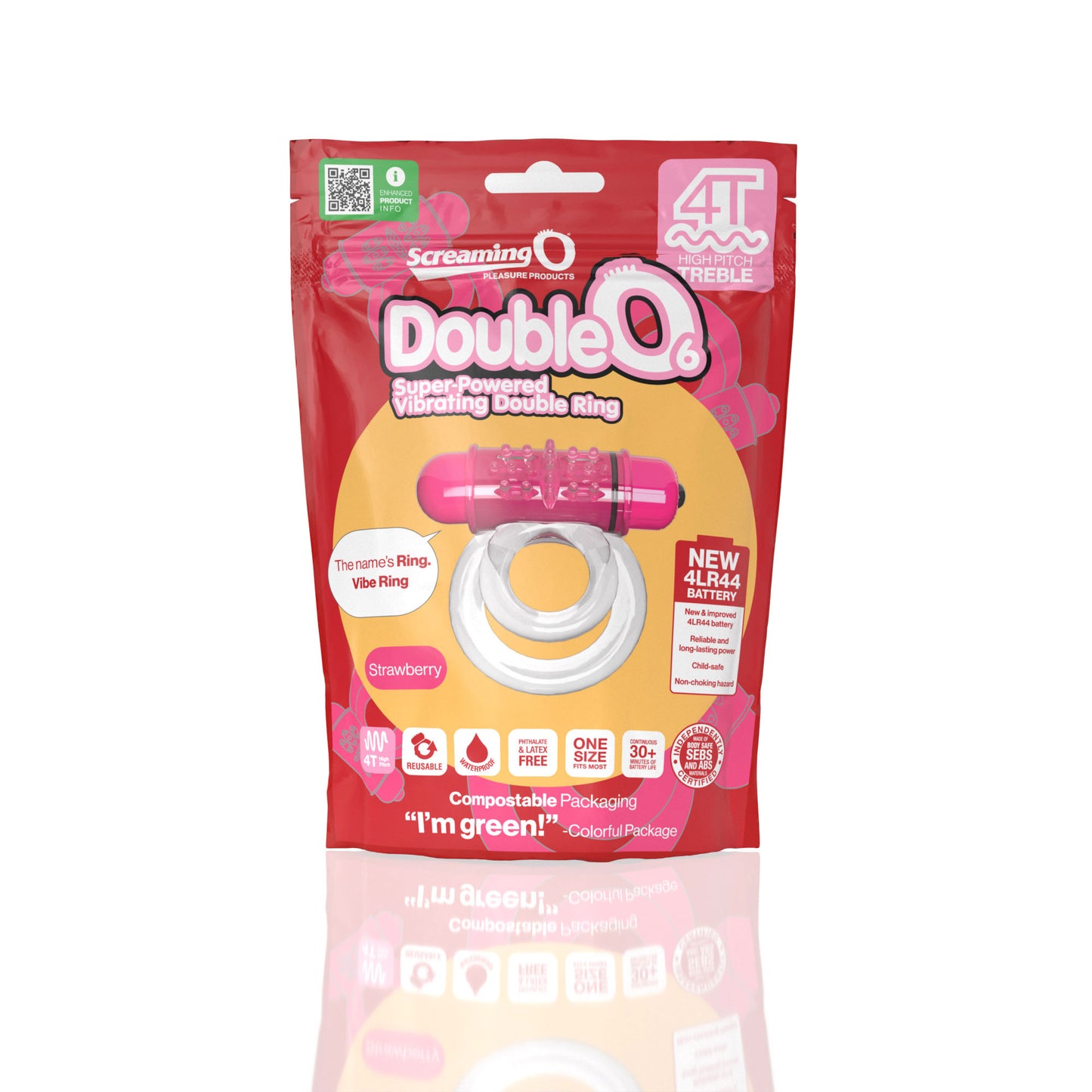 Screaming O Double O 6 Super Powered Vibrating Double Ring - Pink