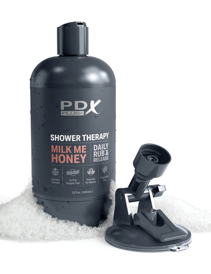 Pipedream Shower Therapy Milk Me Honey Stroker with Suction Cup – Tan